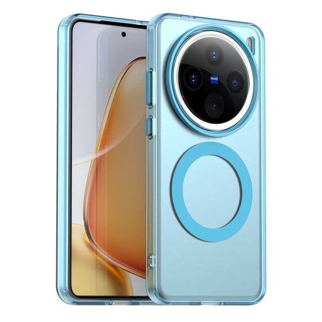 For vivo X200 Candy Magsafe PC Hybrid TPU Phone Case(Blue)