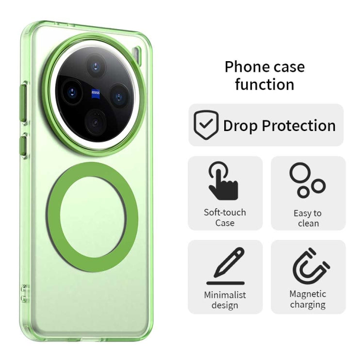For vivo X200 Candy Magsafe PC Hybrid TPU Phone Case(Green)