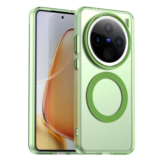For vivo X200 Candy Magsafe PC Hybrid TPU Phone Case(Green)