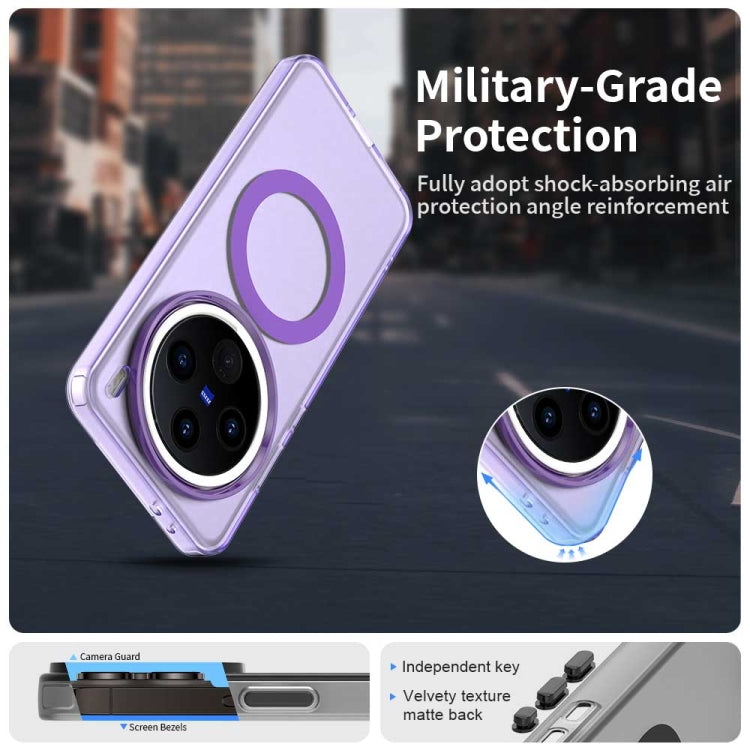 For vivo X200 Candy Magsafe PC Hybrid TPU Phone Case(Purple)
