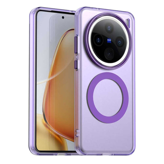 For vivo X200 Candy Magsafe PC Hybrid TPU Phone Case(Purple)