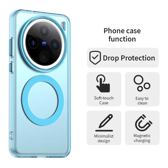 For vivo X200 Pro Candy Magsafe PC Hybrid TPU Phone Case(Blue)