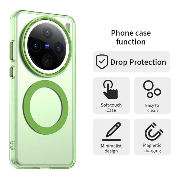 For vivo X200 Pro mini Candy Magsafe PC Hybrid TPU Phone Case(Green)