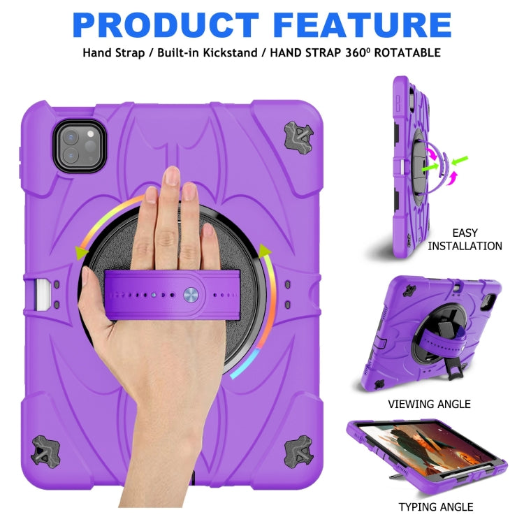 For iPad Pro 11 2022 / Air 10.9 2022 Bat Hand Grip Turntable Stand Tablet Case(Purple Black) - free shipping - PMC Jewellery - Order now!