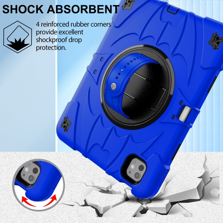 For iPad Pro 11 2024 Bat Hand Grip Turntable Stand Tablet Case(Blue Black) - iPad Pro 11 2024 Cases by PMC Jewellery | Online Shopping South Africa | PMC Jewellery | Buy Now Pay Later Mobicred