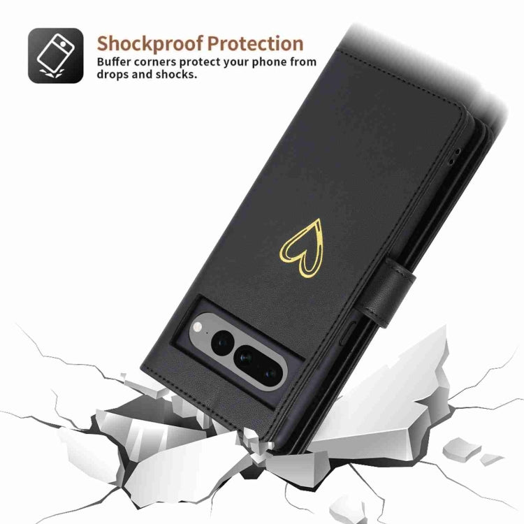 For Google Pixel 7 Pro POLA Love Multi-Card Slots Zipper Wallet Leather Phone Case(Black) - free shipping - PMC Jewellery - Order now!