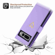 For Google Pixel 7 Pro POLA Love Multi-Card Slots Zipper Wallet Leather Phone Case(Purple)