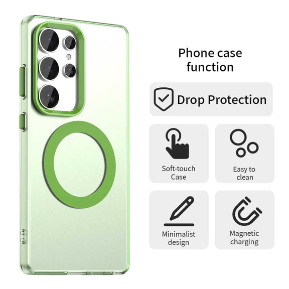 For Samsung Galaxy S25 Ultra 5G Candy Magsafe PC Hybrid TPU Phone Case(Green)