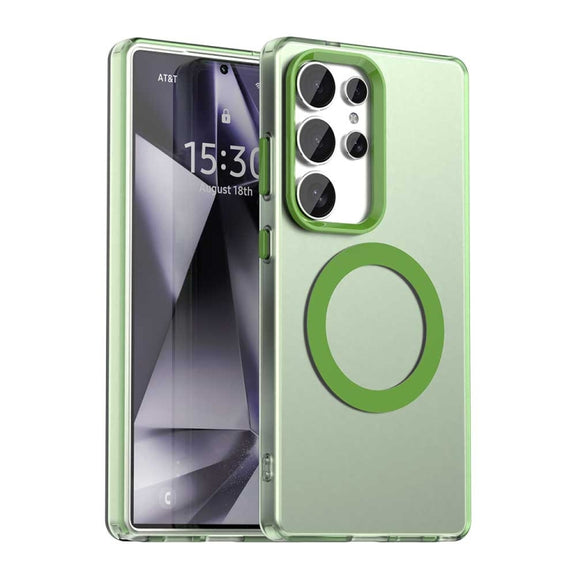 For Samsung Galaxy S25 Ultra 5G Candy Magsafe PC Hybrid TPU Phone Case(Green)