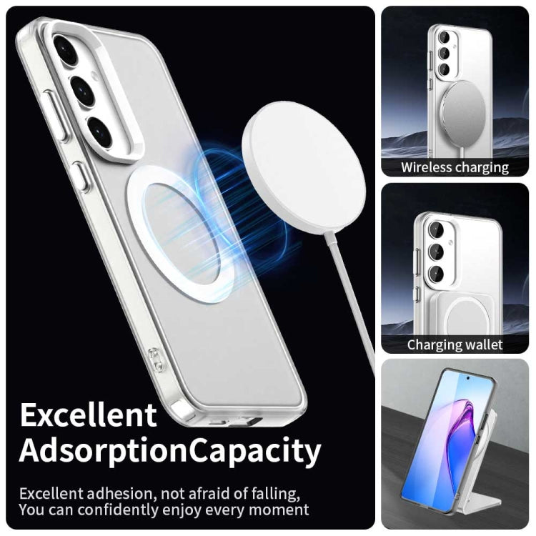 For Samsung Galaxy S25 5G Candy Magsafe PC Hybrid TPU Phone Case(White)