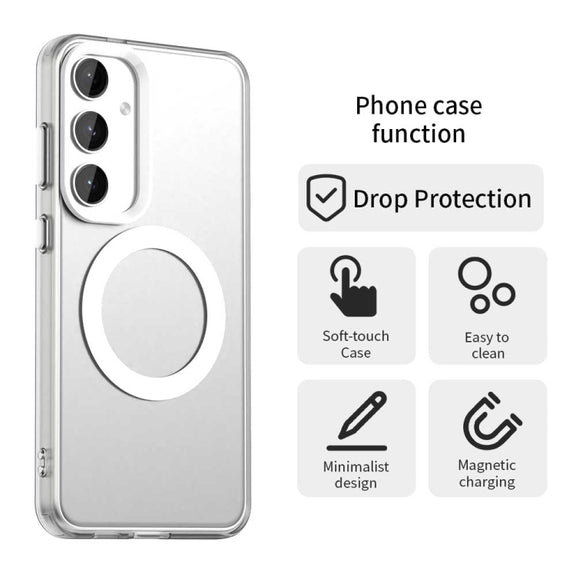For Samsung Galaxy S25 5G Candy Magsafe PC Hybrid TPU Phone Case(White)