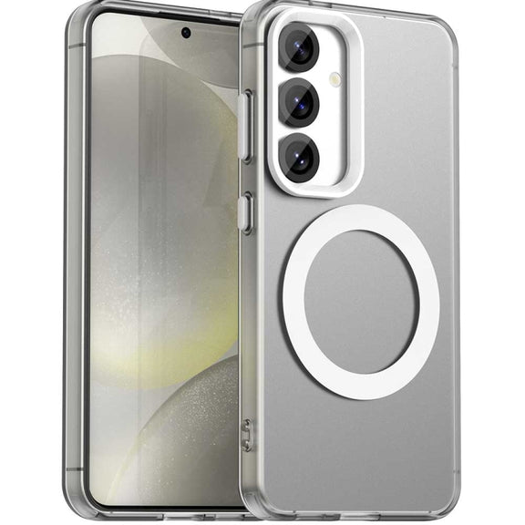 For Samsung Galaxy S25 5G Candy Magsafe PC Hybrid TPU Phone Case(White)