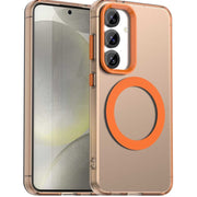 For Samsung Galaxy S25+ 5G Candy Magsafe PC Hybrid TPU Phone Case(Orange)