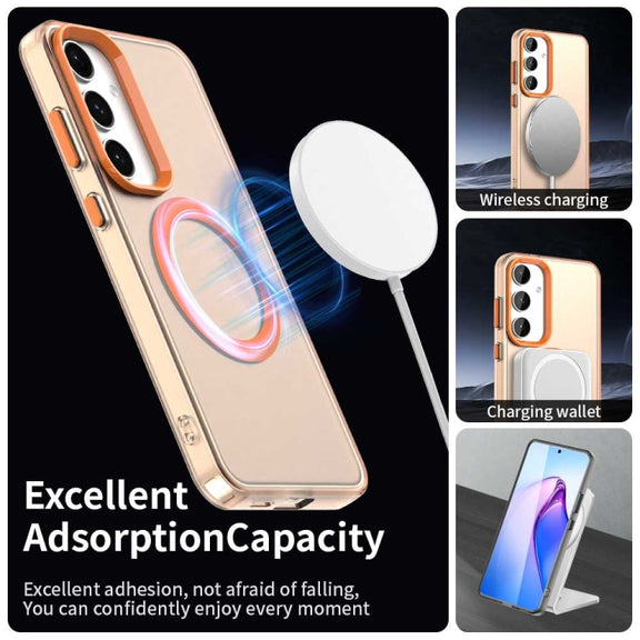 For Samsung Galaxy S25+ 5G Candy Magsafe PC Hybrid TPU Phone Case(Orange)