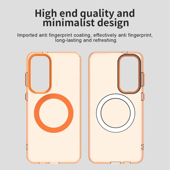 For Samsung Galaxy S25+ 5G Candy Magsafe PC Hybrid TPU Phone Case(Orange)