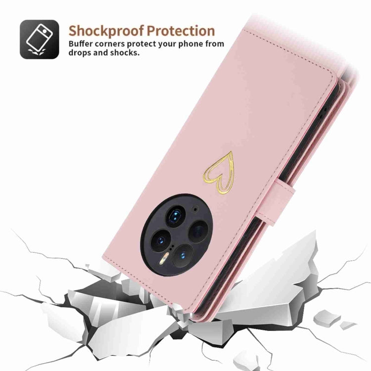 For Huawei Mate 50 Pro POLA Love Multi-Card Slots Zipper Wallet Leather Phone Case(Pink) - free shipping - PMC Jewellery - Order now!