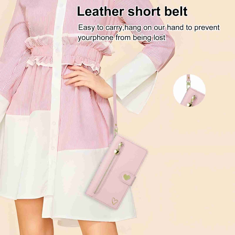 For Huawei Mate 50 Pro POLA Love Multi-Card Slots Zipper Wallet Leather Phone Case(Pink) - free shipping - PMC TechLife - Order now!