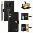 For Huawei Mate 50 Pro POLA Love Multi-Card Slots Zipper Wallet Leather Phone Case(Black) - free shipping - PMC TechLife - Order now!