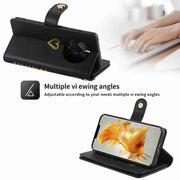 For Huawei Mate 50 Pro POLA Love Multi-Card Slots Zipper Wallet Leather Phone Case(Black)