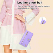 For Huawei Mate 50 Pro POLA Love Multi-Card Slots Zipper Wallet Leather Phone Case(Purple)