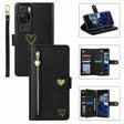For Huawei P60 Pro POLA Love Multi-Card Slots Zipper Wallet Leather Phone Case(Black) - Huawei Cases by POLA | Online Shopping South Africa | PMC TechLife | Buy Now Pay Later Mobicred