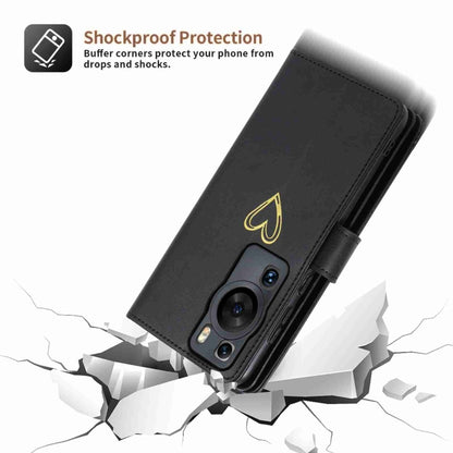 For Huawei P60 Pro POLA Love Multi-Card Slots Zipper Wallet Leather Phone Case(Black) - Huawei Cases by POLA | Online Shopping South Africa | PMC Jewellery | Buy Now Pay Later Mobicred