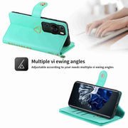For Huawei P60 Pro POLA Love Multi-Card Slots Zipper Wallet Leather Phone Case(Light Green)