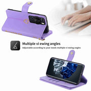For Huawei P60 Pro POLA Love Multi-Card Slots Zipper Wallet Leather Phone Case(Purple)