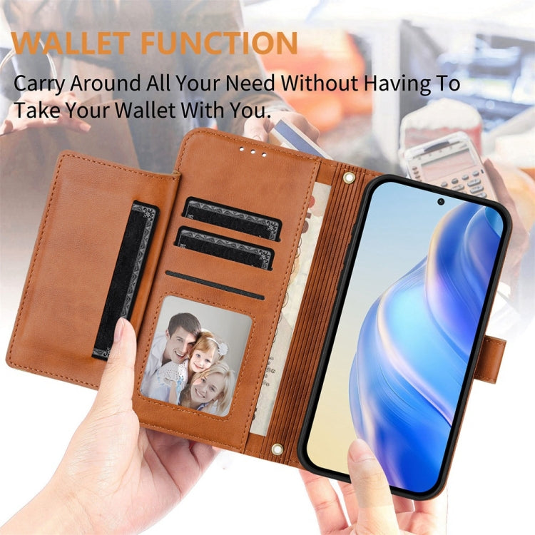 For Huawei Pura 70 Multi-Card Slots Zipper Wallet Leather Phone Case(Brown) - free shipping - PMC Jewellery - Order now!