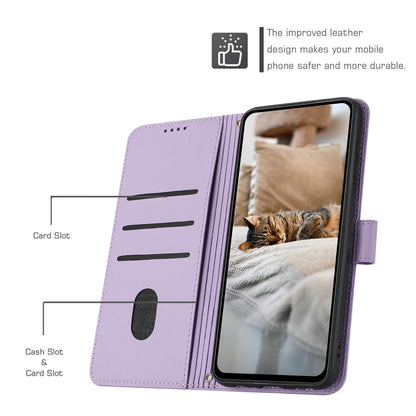 For Samsung Galaxy S25+ / S24+ 5G Embossed Kitten Phone Leather Case with Lanyard(Purple) - Galaxy S24+ 5G Cases by PMC Jewellery | Online Shopping South Africa | PMC Jewellery | Buy Now Pay Later Mobicred