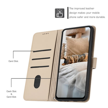 For Samsung Galaxy S25+ / S24+ 5G Embossed Kitten Phone Leather Case with Lanyard(Beige) - Galaxy S24+ 5G Cases by PMC Jewellery | Online Shopping South Africa | PMC Jewellery | Buy Now Pay Later Mobicred