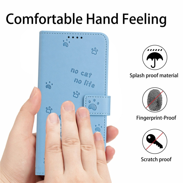 For Samsung Galaxy S25 / S24 5G Embossed Kitten Phone Leather Case with Lanyard(Blue) - free shipping - PMC Jewellery - Order now!