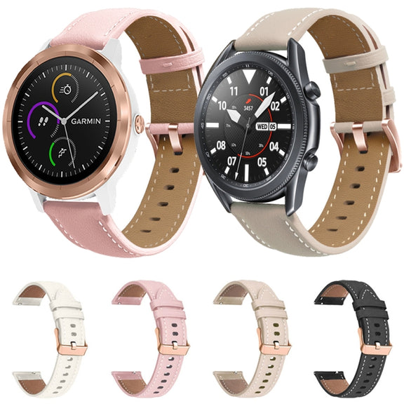 For Huawei Watch GT5 41mm Rose Gold Buckle Leather Watch Band(White)