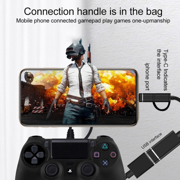 3 in 1 USB Female to Micro USB, Type-C, 8 Pin Male OTG Adapter(Silver)