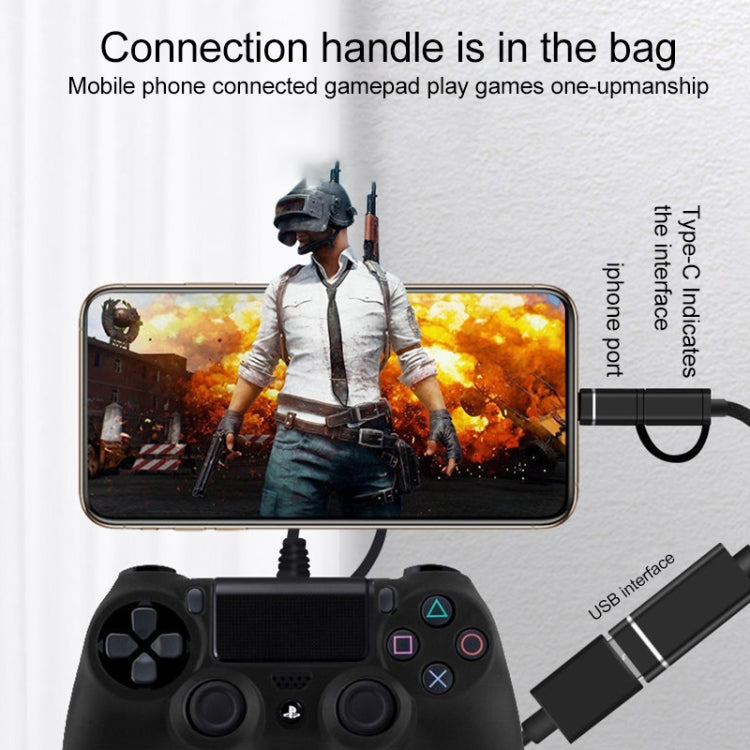 3 in 1 USB Female to Micro USB, Type-C, 8 Pin Male OTG Adapter(Silver)
