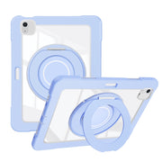 For iPad Air 11 2025 / 2024 / 10.9 2022 Crystal Armor PC Hybrid TPU Tablet Case with Pen Slot(Blue)