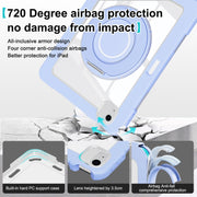 For iPad Air 11 2025 / 2024 / 10.9 2022 Crystal Armor PC Hybrid TPU Tablet Case with Pen Slot(Blue)