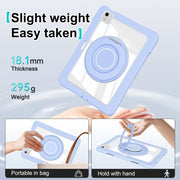 For iPad Air 11 2025 / 2024 / 10.9 2022 Crystal Armor PC Hybrid TPU Tablet Case with Pen Slot(Blue)