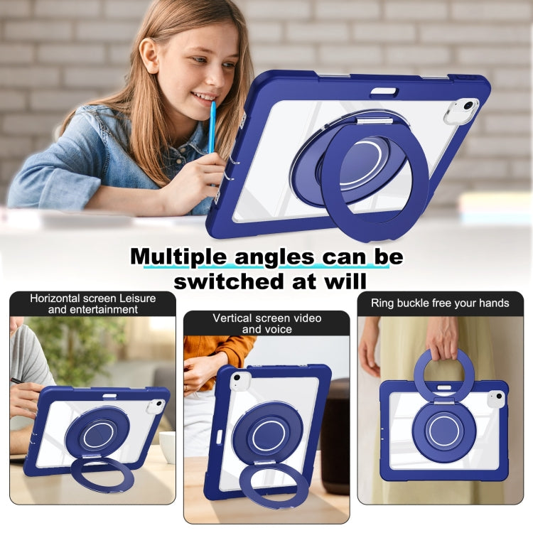 For iPad Air 11 2025 / 2024 / 10.9 2022 Crystal Armor PC Hybrid TPU Tablet Case with Pen Slot(Dark Blue) - free shipping - PMC Jewellery - Order now!