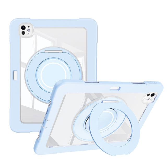 For iPad Pro 11 2024 Crystal Armor PC Hybrid TPU Tablet Case with Pen Slot(Blue)