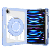 For iPad Pro 11 2022 / Air 10.9 2022 Crystal Armor PC Hybrid TPU Tablet Case with Pen Slot(Blue)