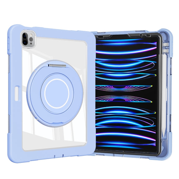 For iPad Pro 11 2022 / Air 10.9 2022 Crystal Armor PC Hybrid TPU Tablet Case with Pen Slot(Blue)