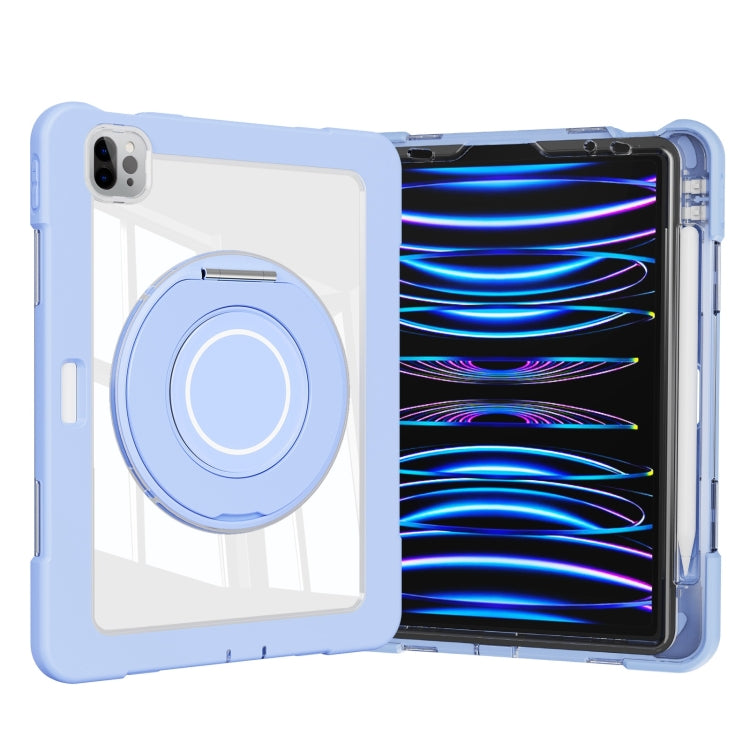 For iPad Pro 11 2022 / Air 10.9 2022 Crystal Armor PC Hybrid TPU Tablet Case with Pen Slot(Blue)