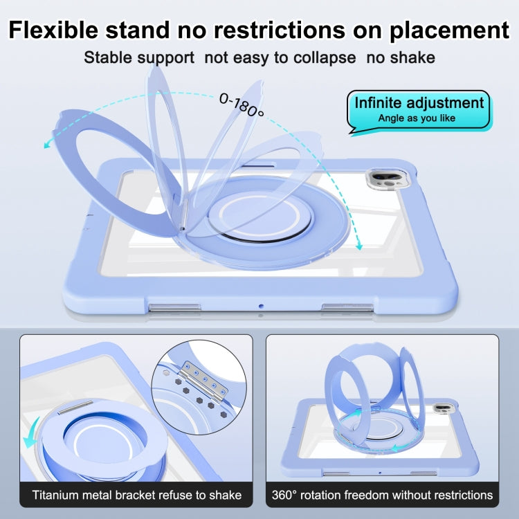 For iPad Pro 11 2022 / Air 10.9 2022 Crystal Armor PC Hybrid TPU Tablet Case with Pen Slot(Blue)