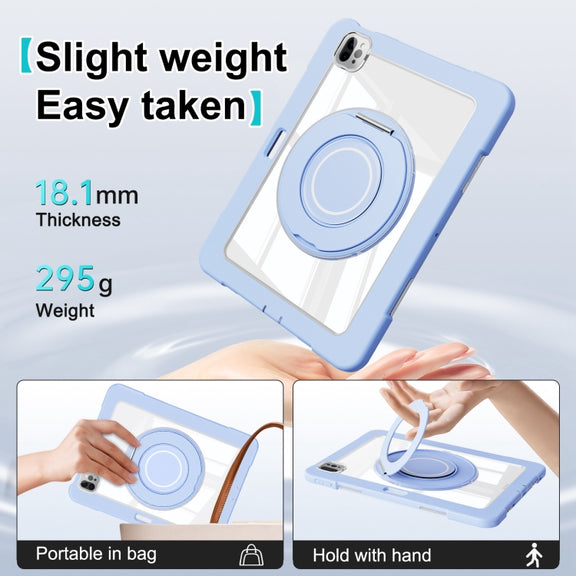 For iPad Pro 11 2022 / Air 10.9 2022 Crystal Armor PC Hybrid TPU Tablet Case with Pen Slot(Blue)