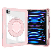 For iPad Pro 11 2022 / Air 10.9 2022 Crystal Armor PC Hybrid TPU Tablet Case with Pen Slot(Pink)