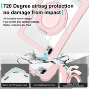 For iPad Pro 11 2022 / Air 10.9 2022 Crystal Armor PC Hybrid TPU Tablet Case with Pen Slot(Pink)