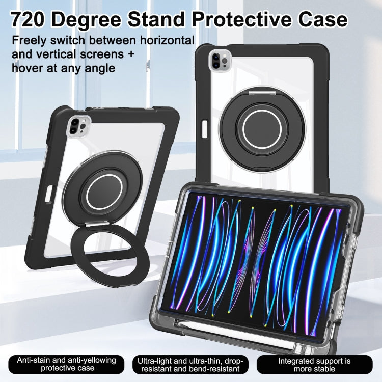 For iPad Pro 11 2022 / Air 10.9 2022 Crystal Armor PC Hybrid TPU Tablet Case with Pen Slot(Black) - free shipping - PMC Jewellery - Order now!