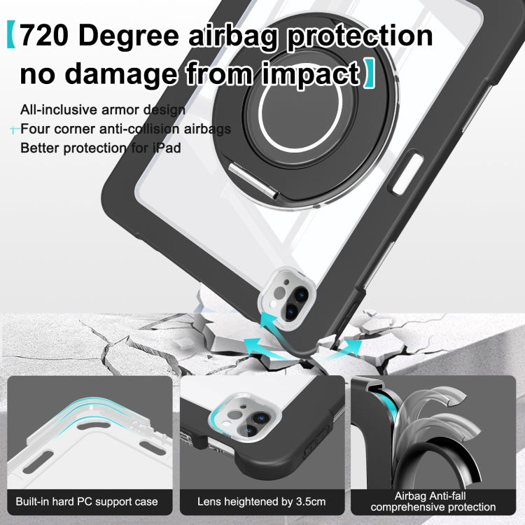 For iPad Pro 11 2022 / Air 10.9 2022 Crystal Armor PC Hybrid TPU Tablet Case with Pen Slot(Black) - free shipping - PMC Jewellery - Order now!