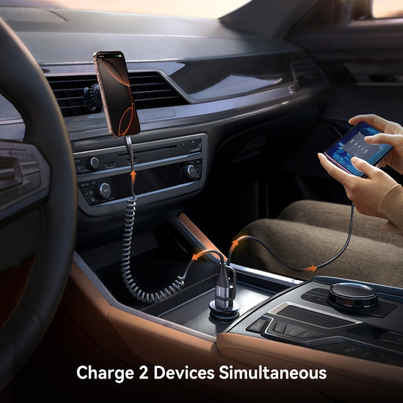 JOYROOM JR-CCN16 15W USB-A and USB-C Mini Car Charger(Black)